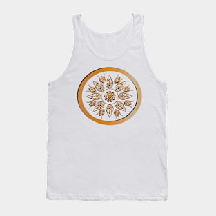 Golden abstract Mandal ornate pattern for background, invitations, cards, premium templates. Tank Top